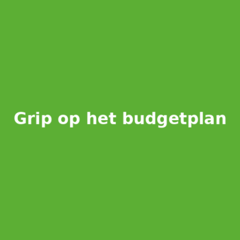 Grip op het budgetplan
